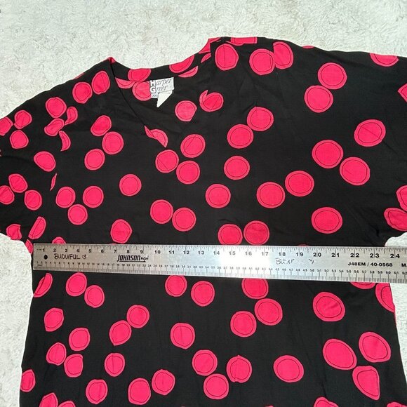 Harper Greer Womens Long Sleeve Tunic Top/Dress XS Black Red Polka Dots Casual - Picture 5 of 7